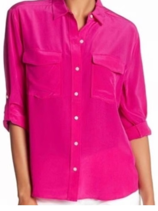 Tops - Tommy Bahama Silk Magenta “June” Relaxed Fit Button Down Blouse